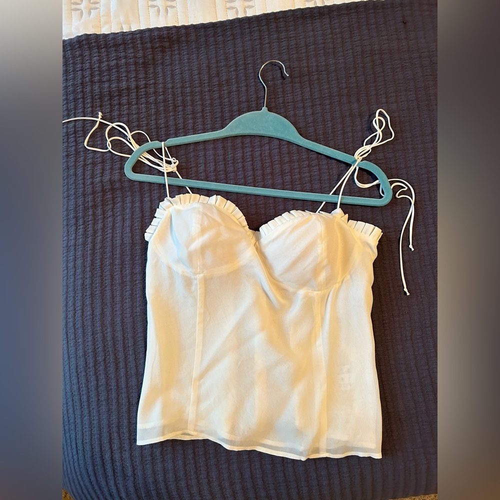 Size 10 Reformation white Bardot top